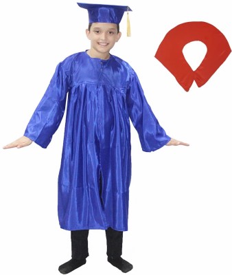 KAKU FANCY DRESSES Convocation Gown For Kids, Graduation Costume with Cap & Stole - Blue, 15-16 Yrs Kids Costume Wear