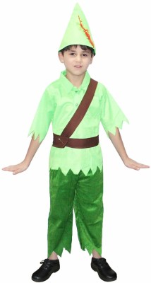 KAKU FANCY DRESSES Peter Pan Costume For Boys, Fairy Tale costume - Green & Brown, 3-4 Years Kids Costume Wear