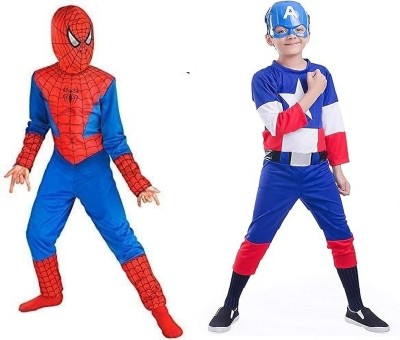 PRATIKA FASHION Spiderman_captain america Kids Costume Wear