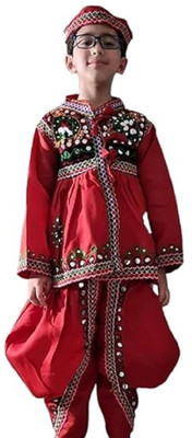 Chic Cos Gujrati Garba Boy State Theme Red Colour Fancy Dress Costume For Boys Kids Costume Wear