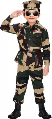 ShopGlobal Army/Military/Soldiers Outfit Dress Set - Uniform, Hat, and Accessories Kids Costume Wear