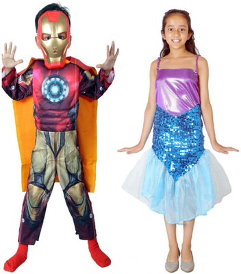 FRAIVIKO Ironman and Mermaid Kids Costume Wear