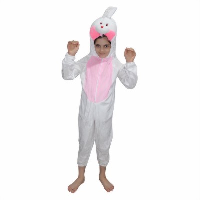 KAKU FANCY DRESSES Rabbit Dress for Boys & Girls, Domestic Pet Animal Costume -Pink & White,5-6 Yrs Kids Costume Wear
