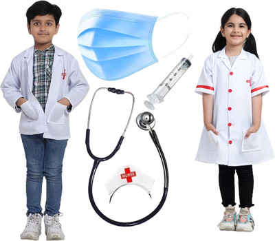 UNIECROUNE KIDS Doctor & nurse dress/coat complete set 2 to 8 years set of 10 Kids Costume Wear