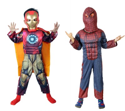 SILAYI BY RENU MEHRA Ironman + Muscle Spiderman Kids Costume Wear