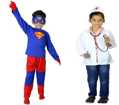 SILAYI BY RENU MEHRA Superman + Female Doctor Dress Kids Costume Wear