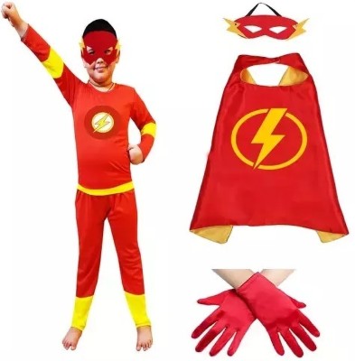 Fancy Steps Flash with gloves and cape Kids Costume Wear