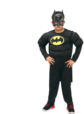 KAKU FANCY DRESSES Bat Superhero Costumes for Boys, Super Hero Dress - Black, 10-11 Years Kids Costume Wear