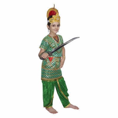 KAKU FANCY DRESSES Kumbhkaran Costume For Boys, Ramleela/Dussehra Dess - Green, 15-16 Yrs Kids Costume Wear