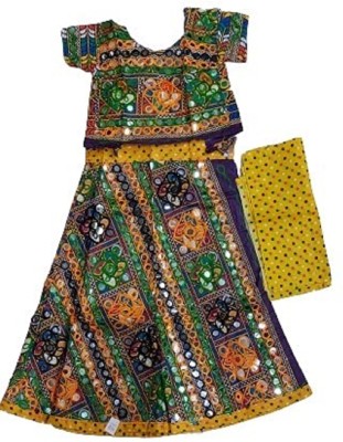 Kkalakriti Gujrati Garba Lehenga Choli Navratra Dance Chaniya Choli Dandia Dress Kids Costume Wear