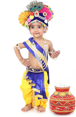 Raj Costumes Shri Krishna dress for Baby Boy and Girl | Janmashtami Kanha Costume Kids Costume Wear