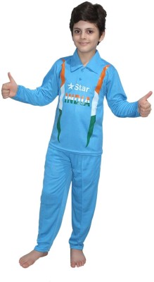 KAKU FANCY DRESSES India Cricket Team Costume, Blue Team Jersey for 3-4 Years Kids Costume Wear