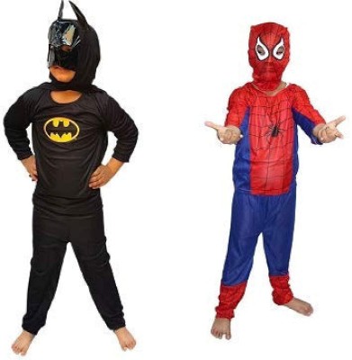 KAKU FANCY DRESSES Bat & Spider Hero Dress For Boys, Superhero Costume Combo, 5-6 Yrs (Pack of 2) Kids Costume Wear