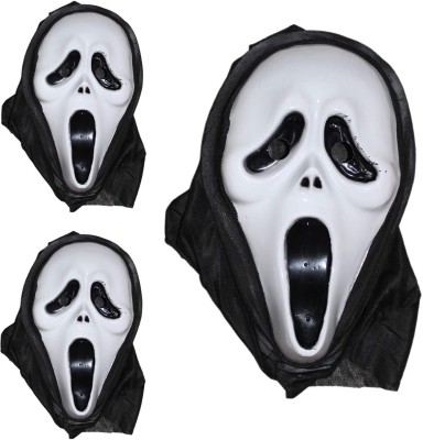 KAKU FANCY DRESSES Halloween Horror Mask for Girls & Boys - Black & White, FreeSize Pack of 6 Kids Costume Wear