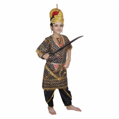 KAKU FANCY DRESSES Ravan Costume For Boys, Ravana Dress For Ramleela/Dussehra - Black, 3-4 Yrs Kids Costume Wear