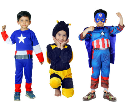 FRAIVIKO Normal Capatain America and Honey Bee and Mus Captain America Kids Costume Wear