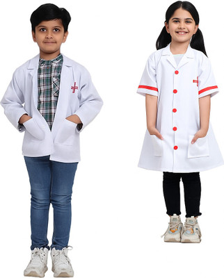 Aditya Creation World Doctor & Nurse coat/dress 2 to 8 years set of 2 one doctor & one nurse Kids Costume Wear