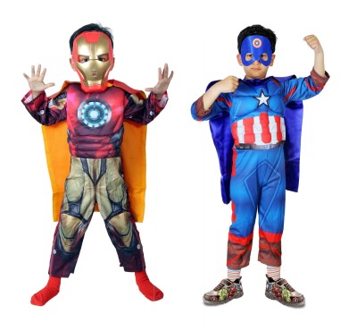 SILAYI BY RENU MEHRA Ironman + Muscle Captain America Kids Costume Wear