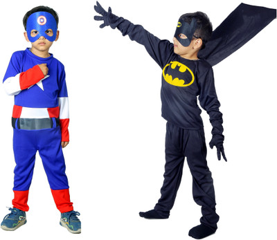 FRAIVIKO Normal Captain America and Batman Kids Costume Wear