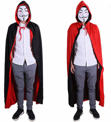 KAKU FANCY DRESSES Reversible Halloween Vampire Dracula Cape Cloak Robe For Kids With Vendetta Mask Kids Costume Wear
