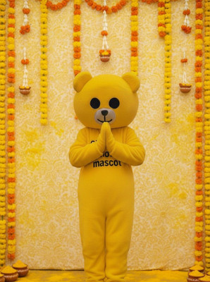 fadusellwers Premium Yellow Teddy Bear Mascot Costume – Size 5.8 Feet XL Kids Costume Wear