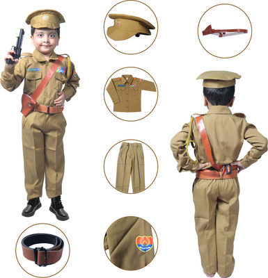 sarvda Sarvda Police Dress For Kids|Khaki Costume with all accessories - Khaki Kids Costume Wear