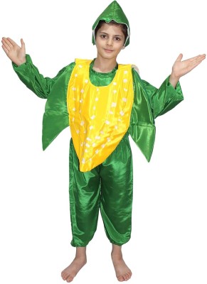 KAKU FANCY DRESSES Vegetable Costume Corn Dress for Boys & Girls - Yellow & Green, 3-4 Years Kids Costume Wear