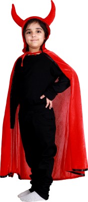 ITSMYCOSTUME ITSMYCOSTUME Halloween Dress Red Cape with Devil Horn Kids Kids Costume Wear