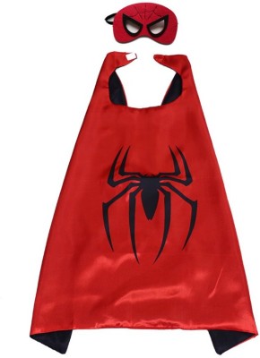 KAKU FANCY DRESSES Superhero Robe With Eyemask For Boys, Spider Print Robe / Cloak For 3-12 Yrs Kids Costume Wear
