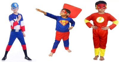 PRUEDDLE KIDS Captain america_Superman_Flash Kids Costume Wear