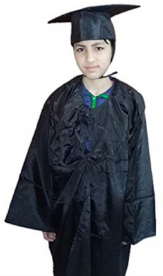 Chic Cos Convocation Degree Gown Academical Dress Black Color with Cap_9 - 10 Years Kids Costume Wear