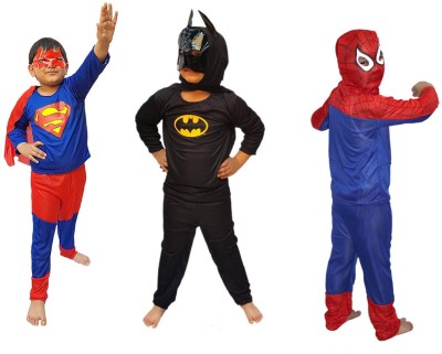 KAKU FANCY DRESSES Super Hero Dress For Boys, Superhero Costume Combo, 5-6 Yrs (Pack of 3) Kids Costume Wear