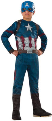 Macare Captain America Full Muscle Dress Set With Mask Kids Costume Wear