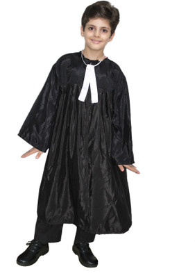 KAKU FANCY DRESSES Our Helper Lawyer Costume With Black Coat, 10-11 Years Kids Costume Wear