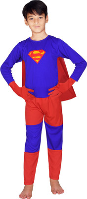 Adarsh Enter Kids Superman Fancy Costume Suit with Gloves, Socks & Face Mask For Kids Costume Wear