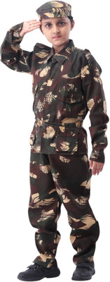Design My Dress Bharat Army Dress for Boys – Camouflage Military Fancy Outfit Costume for 2-3 Years Kids Costume Wear