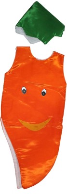 KAKU FANCY DRESSES Carrot Vegetables Costume Cutout with Cap For Boys & Girls (Freesize 3-12 Yr) Kids Costume Wear