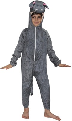 KAKU FANCY DRESSES Hippo Dress for Boys & Girls, Water Animal Costume - Grey, 3-4 Years Kids Costume Wear