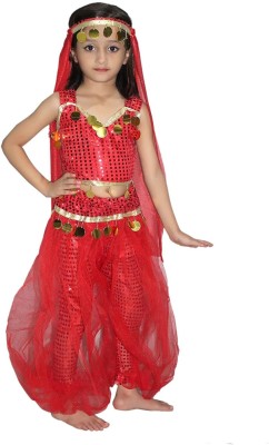 KAKU FANCY DRESSES Arabian Dress For Girls, Fairytale Jasmine Costume - Red, 3-4 Years Kids Costume Wear