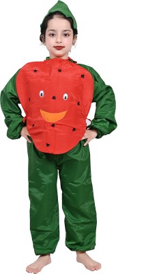 ENVINO OUTFIT Strawbreey Fruit Dress With Jumpsuit, Cap and Strawbreey Costume Kids Costume Wear