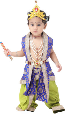 Design My Dress Bharat Baby Boy Krishna Costume For Janmashtami With Graceful Jewelry Set Kids Costume Wear