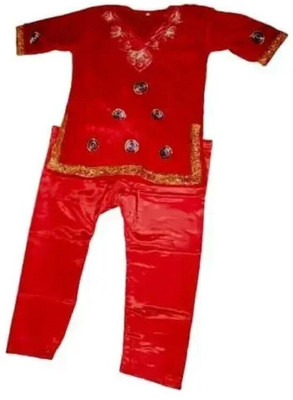 Chic Cos Kashmiri girl red color fancy dress costume state theme Kids Costume Wear