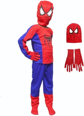 Dresstoimpress Spiderman Dress with Gloves and Mask Kids Costume Wear