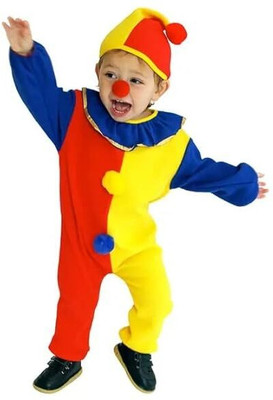 FANCYJET Joker Dress for Kids with Cap and Nose| Joker Costume for Boys Kids Costume Wear
