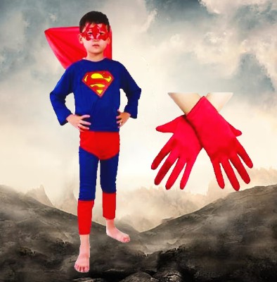 Urika Superman Dress with gloves Kids Costume Wear