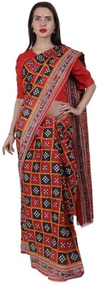 KAKU FANCY DRESSES Sambhalpuri Saree For Women With Blouse, Ethnic Wear For Girls Kids Costume Wear
