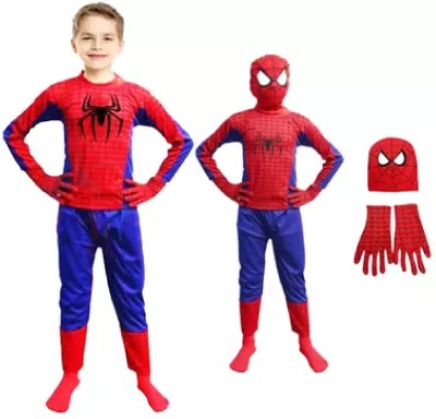 Fancy Steps Spiderman dress with gloves for kids Kids Costume Wear