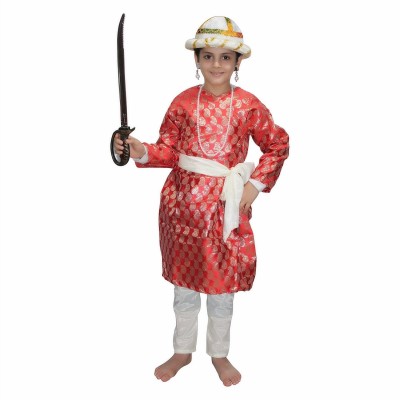 KAKU FANCY DRESSES Tipu Sultan Dress For Boy, Historical Character Costume - Red, 8-9 Years Kids Costume Wear