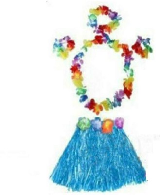 KAKU FANCY DRESSES Hawaiian Costume For Girls, Flower Dress for Beach Party -Blue, 3-12 Yrs Kids Costume Wear