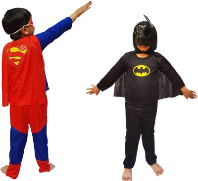 KAKU FANCY DRESSES Bat & Super Hero Dress For Boys, Superhero Costume Combo, 7-8 Yrs (Pack of 2) Kids Costume Wear